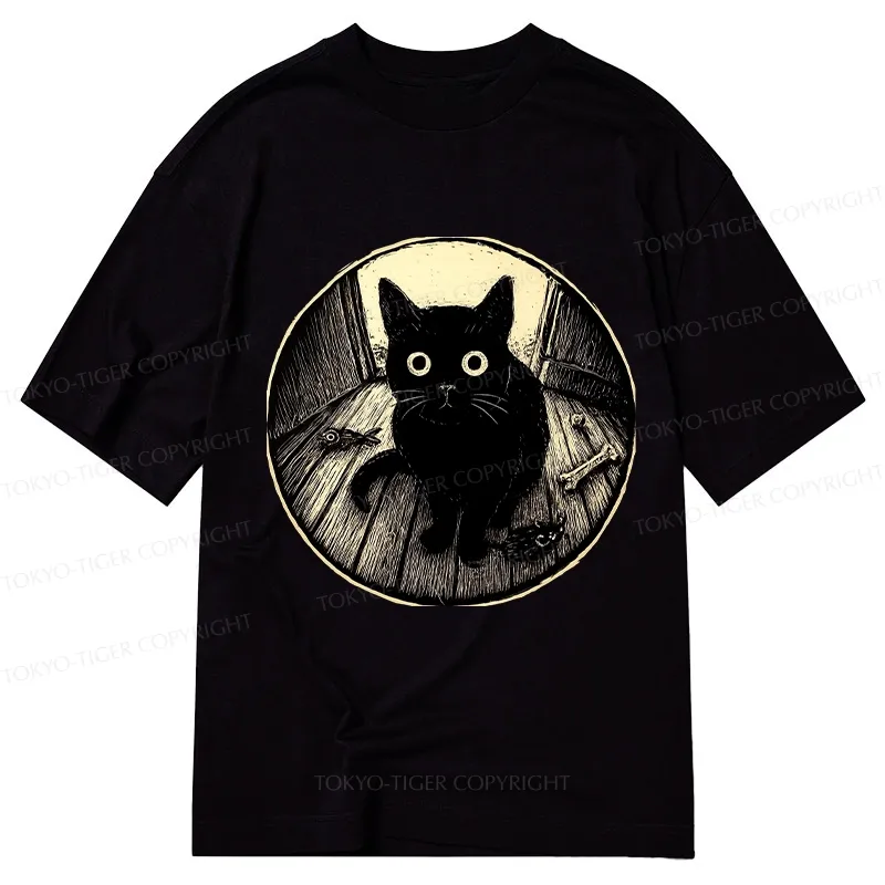 Tokyo-Tiger Waiting Black Cat Classic T-Shirt