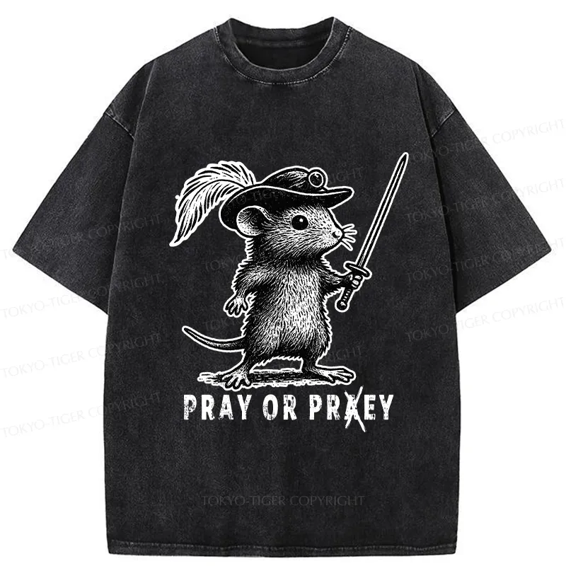 Tokyo-Tiger Pray Or Prey Washed T-Shirt