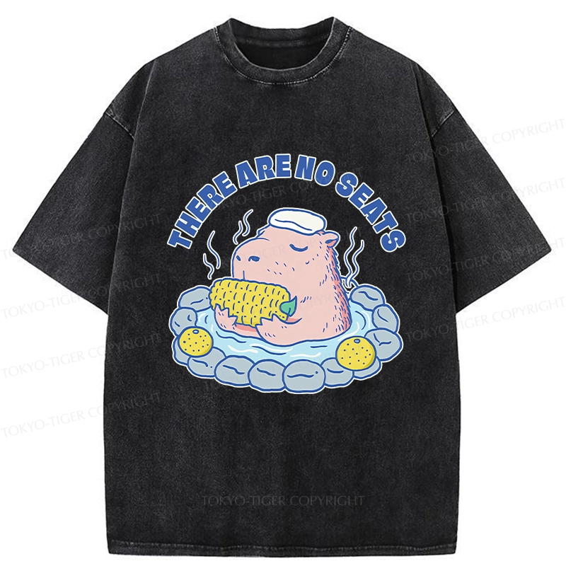Tokyo-Tiger Capybara Enjoying Hot Springs Washed T-Shirt