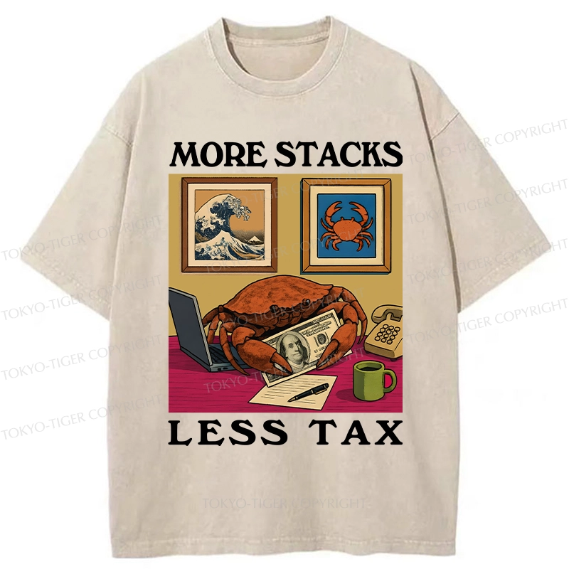 Tokyo-Tiger More Stacks Less Tax Washed T-Shirt