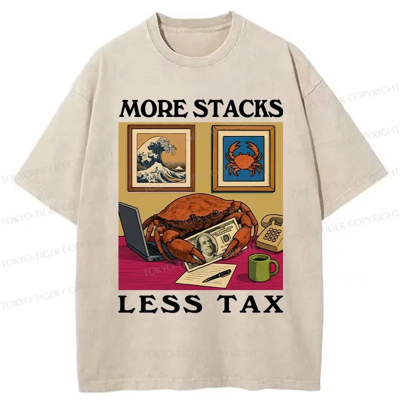 Tokyo-Tiger More Stacks Less Tax Washed T-Shirt