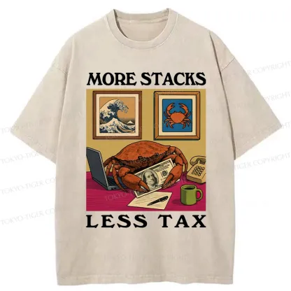 Tokyo-Tiger More Stacks Less Tax Washed T-Shirt
