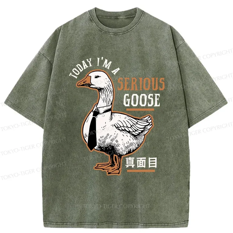 Tokyo-Tiger Japanese Serious Goose Washed T-Shirt