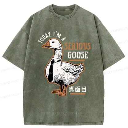 Tokyo-Tiger Japanese Serious Goose Washed T-Shirt