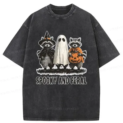 Tokyo-Tiger Halloween Raccoon Washed T-Shirt