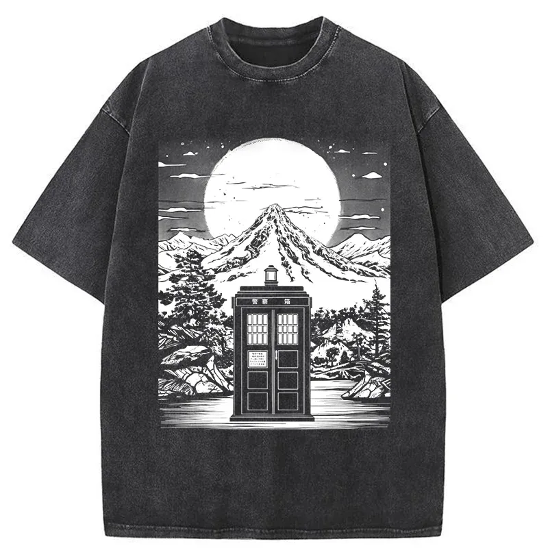 Tokyo-Tiger Japanese Mysterious Tardis Washed T-Shirt