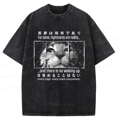 Tokyo-Tiger Protecting Animals And Prison Cat Washed T-Shirt