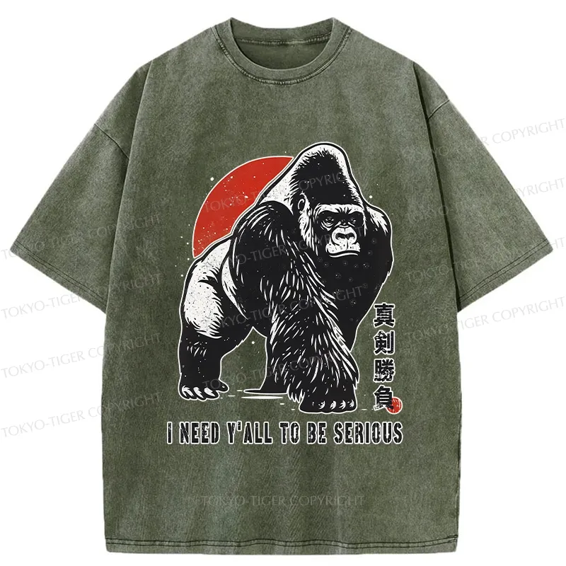Tokyo-Tiger I Need Y'All To Be Serious Washed T-Shirt