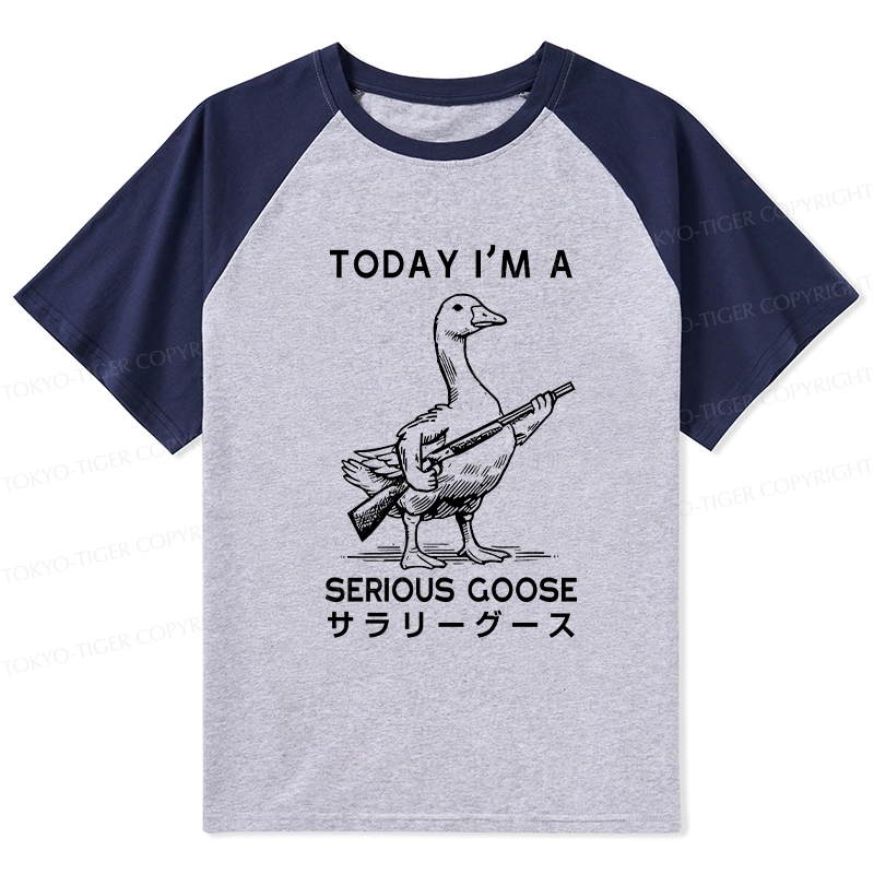 Tokyo-Tiger Serious Stupid Goose Raglan T-shirt