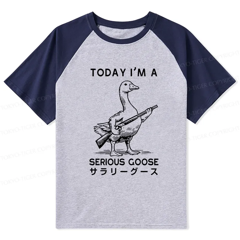 Tokyo-Tiger Serious Stupid Goose Raglan T-shirt