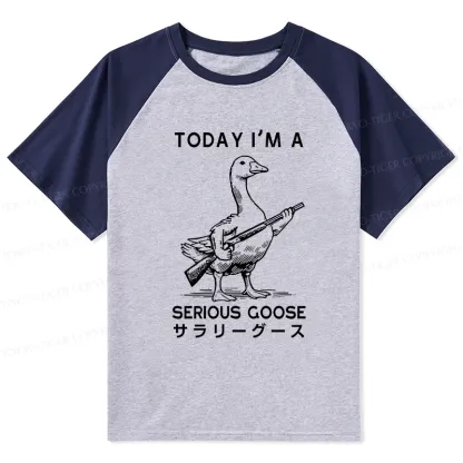Tokyo-Tiger Serious Stupid Goose Raglan T-shirt