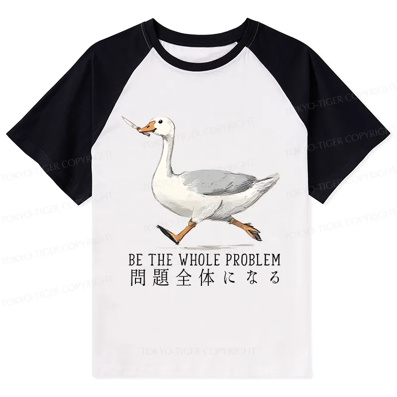 Tokyo-Tiger Running Stupid Goose Raglan T-shirt