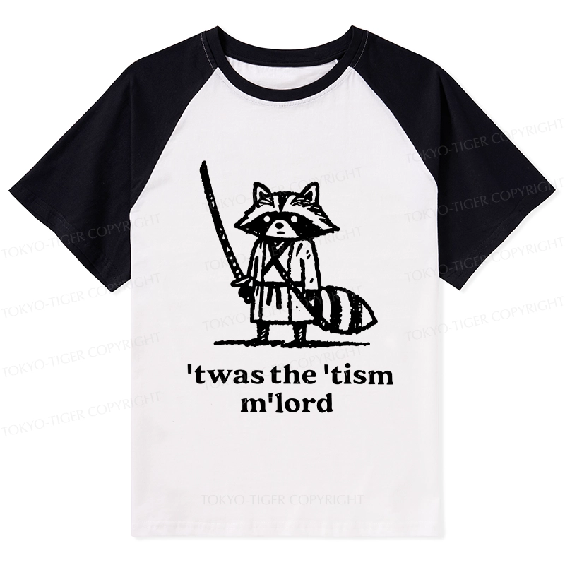 Tokyo-Tiger Focused Samurai Raccoon Raglan T-shirt