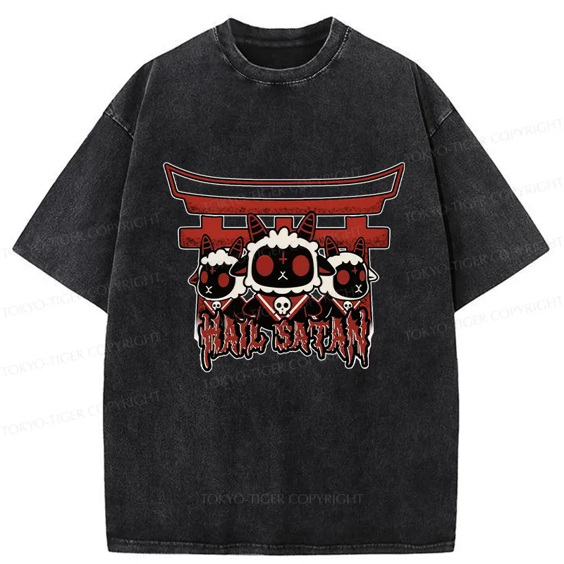 Tokyo-Tiger Hail Satan Washed T-Shirt