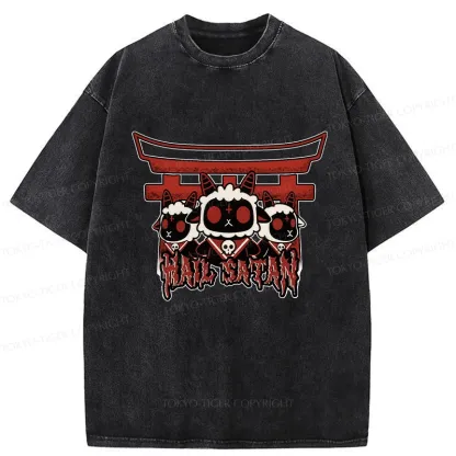 Tokyo-Tiger Hail Satan Washed T-Shirt