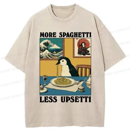 Tokyo-Tiger More Spaghetti Less Upsetti Penguin Washed T-Shirt