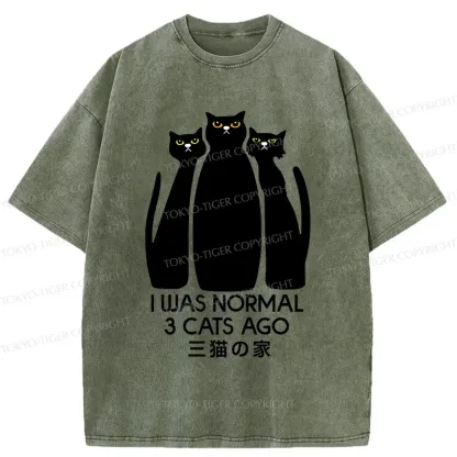 Tokyo-Tiger Three Cats House Washed T-Shirt