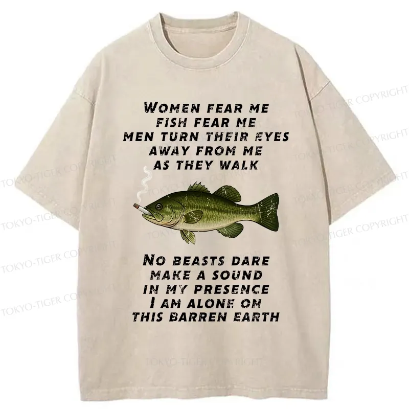 Tokyo-Tiger The Smoking Bass's Solitude Washed T-Shirt