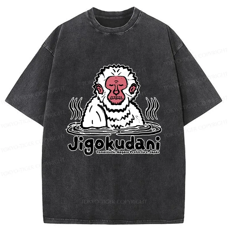 Tokyo-Tiger Japanese Hot Spring Monkey Washed T-Shirt