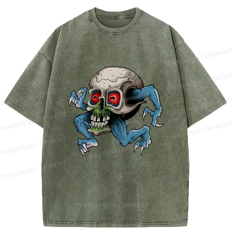 Tokyo-Tiger Japanese Skeleton Yokai Washed T-Shirt