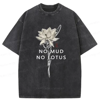 Tokyo-Tiger Japanese Zen Lotus Washed T-Shirt