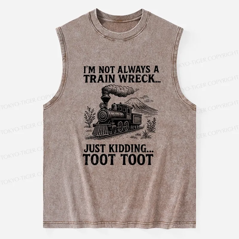 Tokyo-Tiger Funny Train Jokes Washed Tank