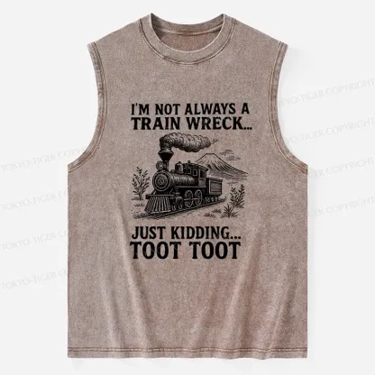 Tokyo-Tiger Funny Train Jokes Washed Tank