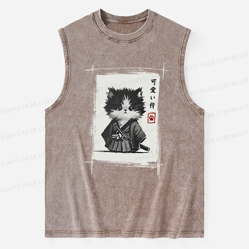 Tokyo-Tiger Kitten Samurai Washed Tank