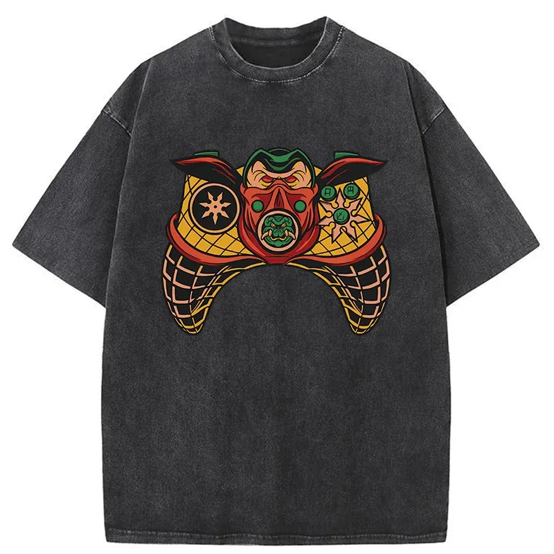 Tokyo-Tiger Ninja Gamepad Washed T-Shirt