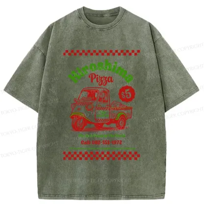 Tokyo-Tiger Pizza Delivery Washed T-Shirt