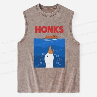 Tokyo-Tiger Funny Honks Goose Washed Tank
