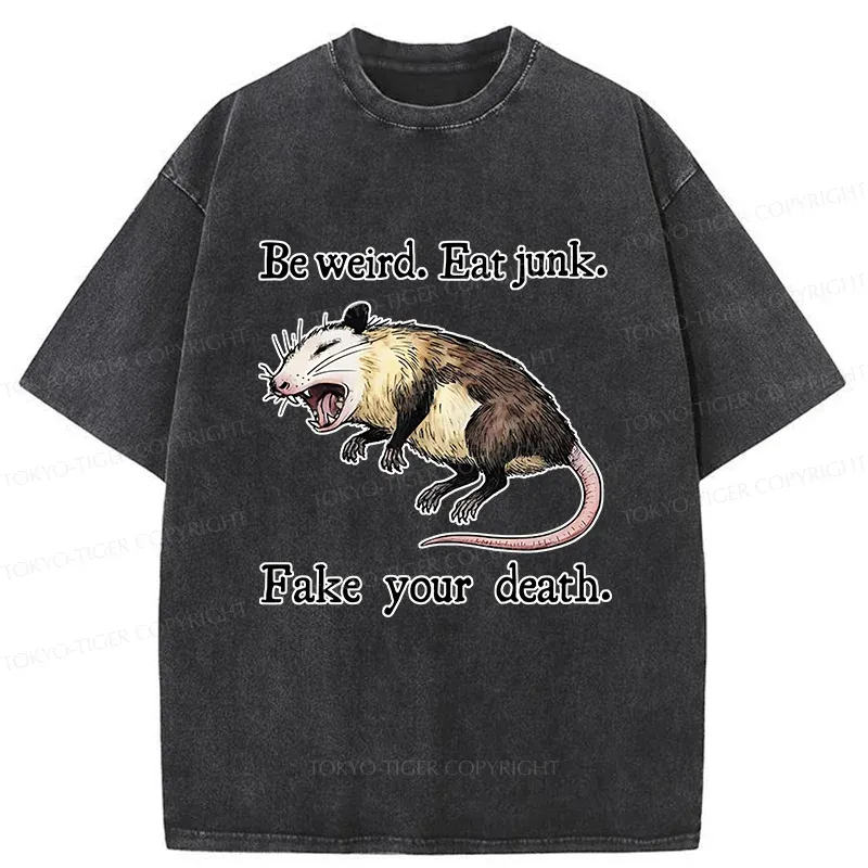 Tokyo-Tiger Possum Playing Dead Washed T-Shirt