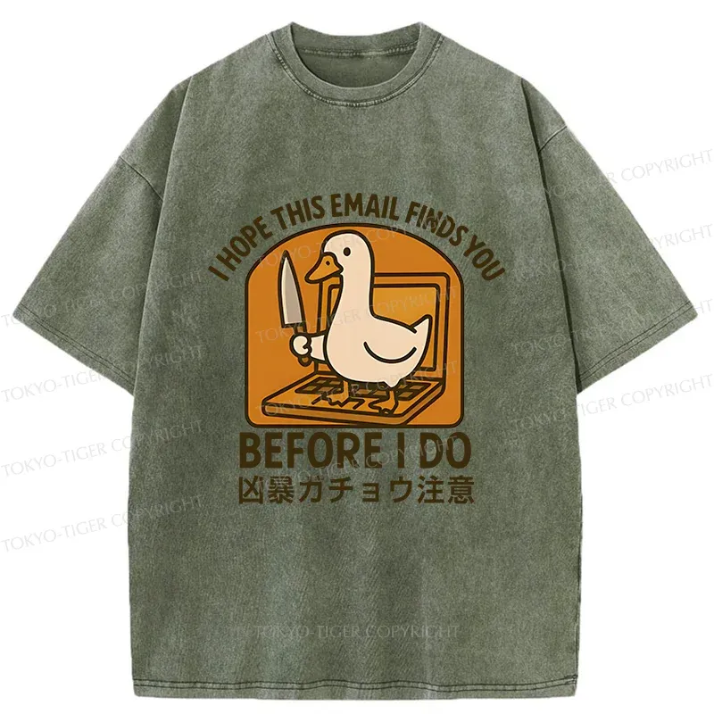 Tokyo-Tiger Goose With A Knife Washed T-Shirt