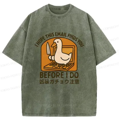 Tokyo-Tiger Goose With A Knife Washed T-Shirt