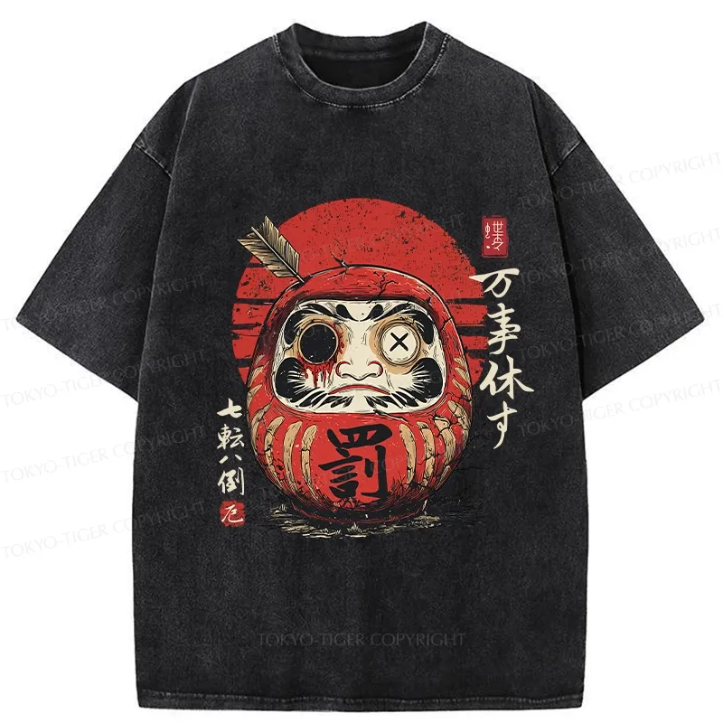 Tokyo-Tiger The Tenacious Daruma Washed T-Shirt