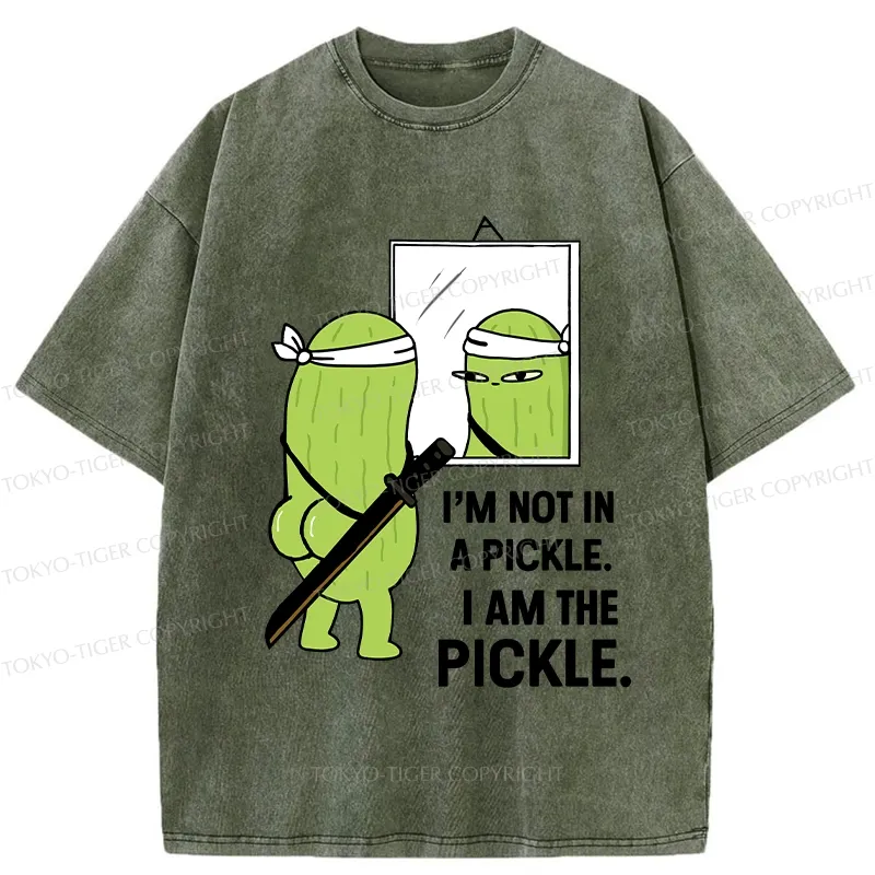 Tokyo-Tiger Funny I Am The Pickle Washed T-Shirt