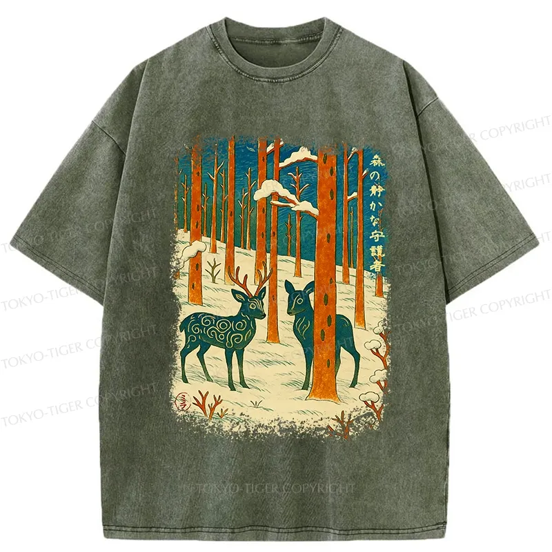 Tokyo-Tiger The Forest's Honorable Guardian Washed T-Shirt