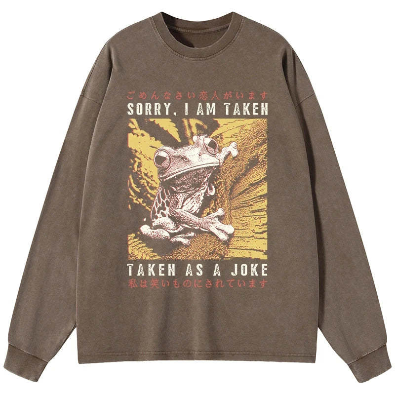 Tokyo-Tiger The Tragic Frog Japanese Washed Long Sleeve T-Shirt Sale