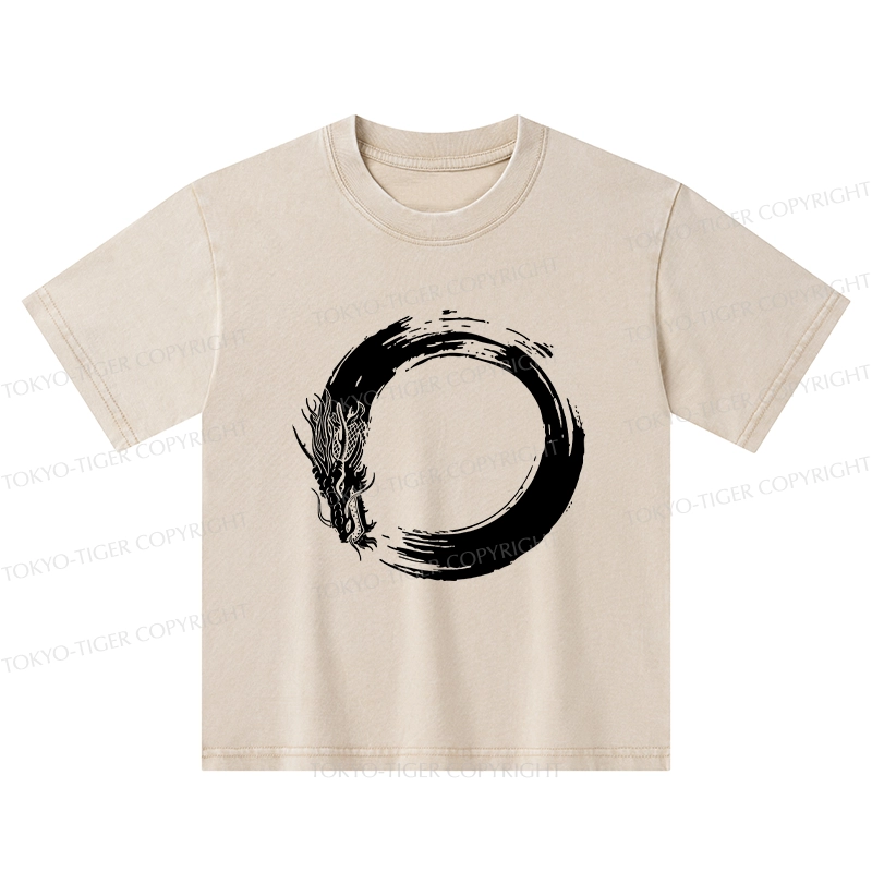 Tokyo-Tiger Dragon's Circle Kids Washed T-Shirt