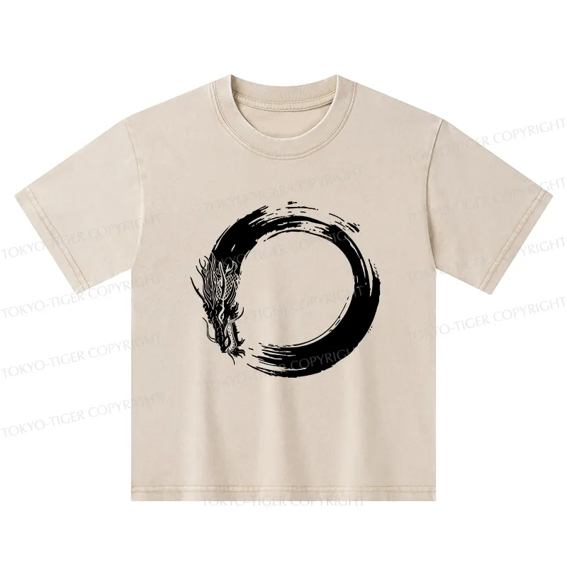 Tokyo-Tiger Dragon's Circle Kids Washed T-Shirt