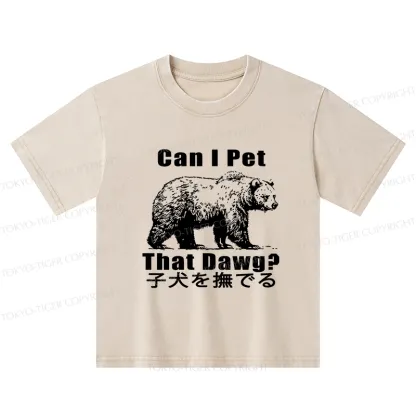 Tokyo-Tiger Pet The Bear Kids Washed T-Shirt