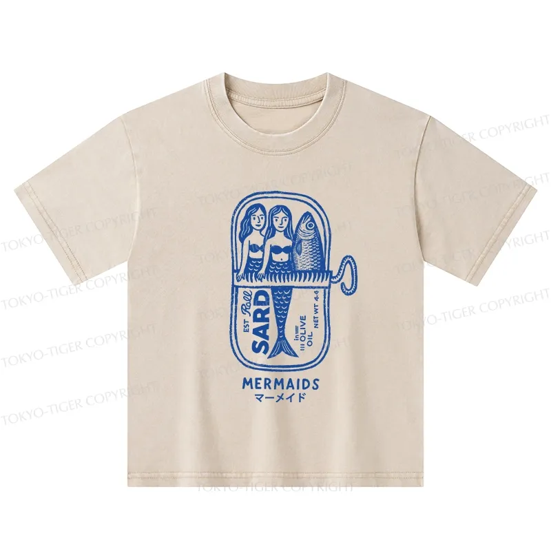 Tokyo-Tiger Mermaid Can Kids Washed T-Shirt