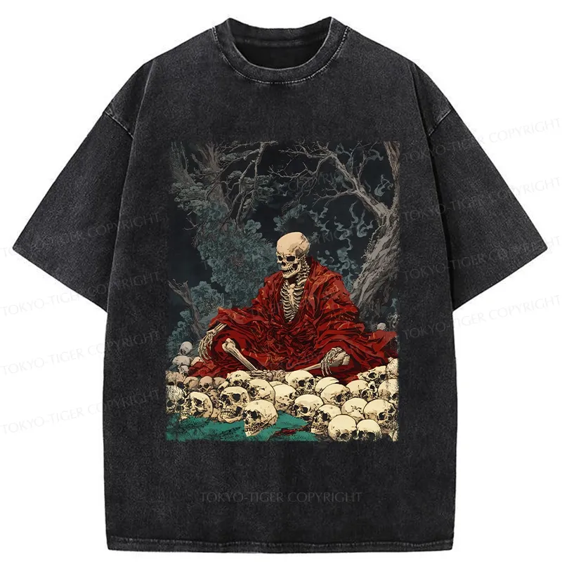 Tokyo-Tiger Guardian Of The Skulls Washed T-Shirt