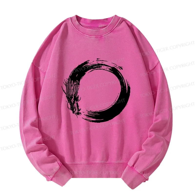 Tokyo-Tiger Dragon's Circle Washed Sweatshirt