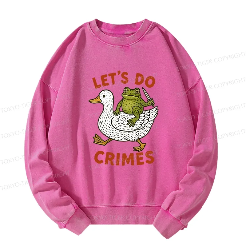 Tokyo-Tiger Frog Ready To Commit Crime Washed Sweatshirt