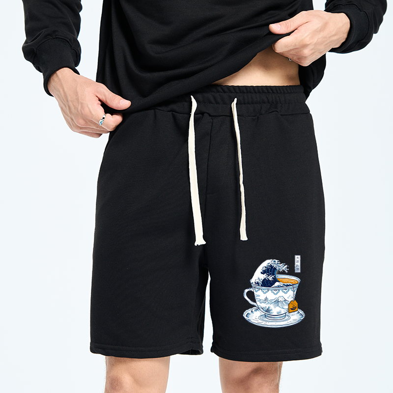Tokyo-Tiger The Great Kanagawa Tea Wave Unisex Shorts