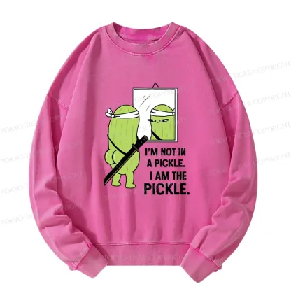 Tokyo-Tiger Funny I Am The Pickle Washed Sweatshirt