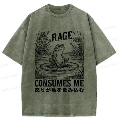 Tokyo-Tiger Angry Frog Washed T-Shirt