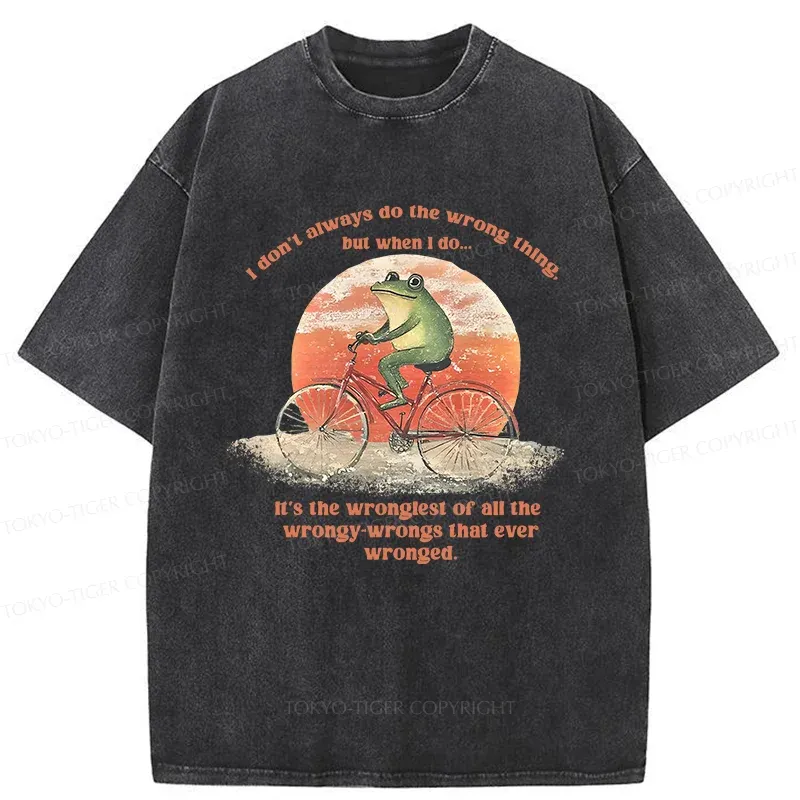 Tokyo-Tiger Frog About To Do Something Stupid Washed T-Shirt