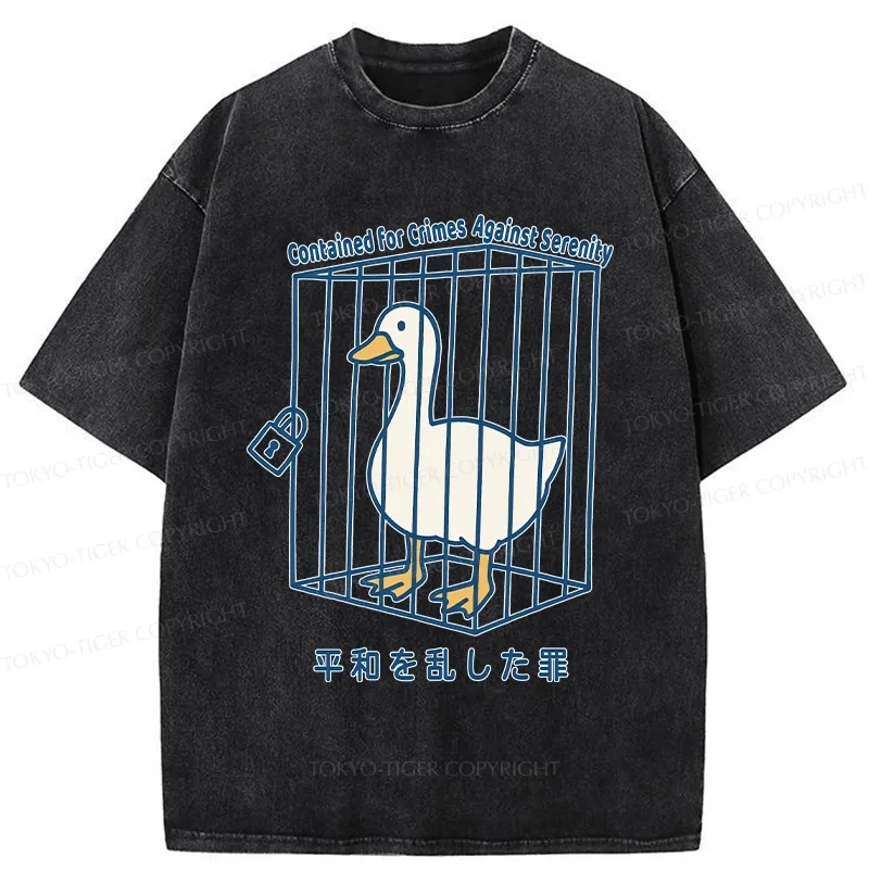 Tokyo-Tiger Arrested Criminal Goose Washed T-Shirt
